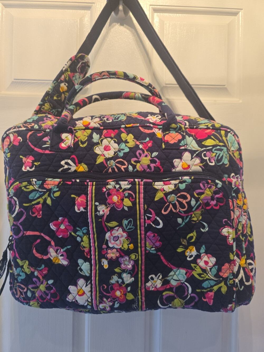 Vera Bradley Ribbons XL Large Tote Weekender Carry On Travel Zip Top Bag